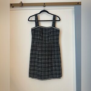 Elie Tahari Black and White Tweed Pearl Beaded Mini Dress- Small